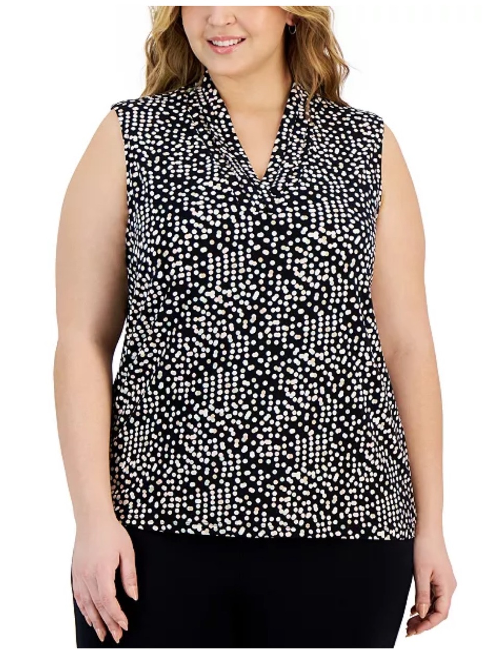 Anne Klein Sleeveless cherry blossom polka dots size PXS